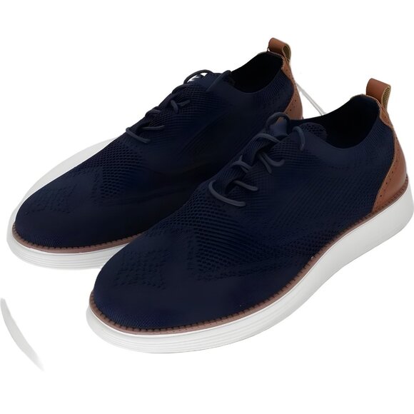 Akademiks Men\'s Olney Wingtip Knit Oxford Shoes Navy 12 M main image 6